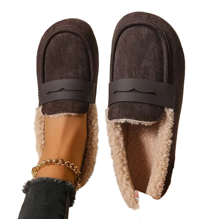 Aria comfortable mokasíny s kožešinou