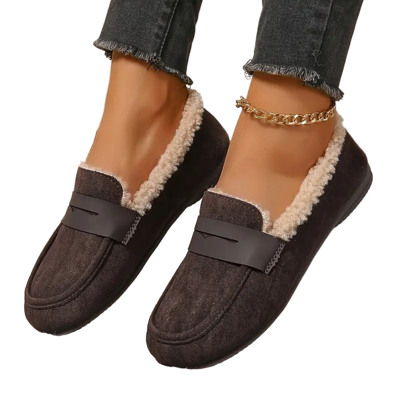Aria comfortable mokasíny s kožešinou