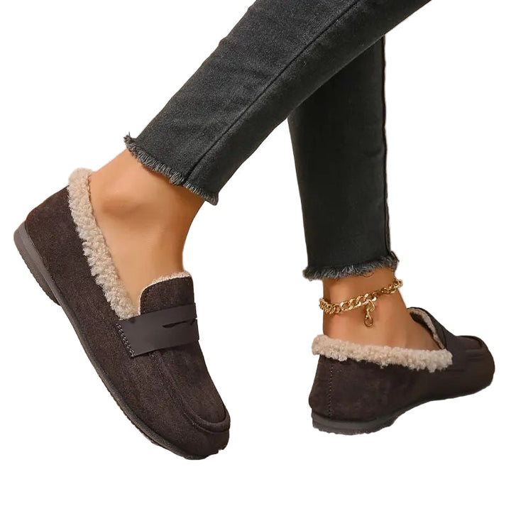 Aria comfortable mokasíny s kožešinou