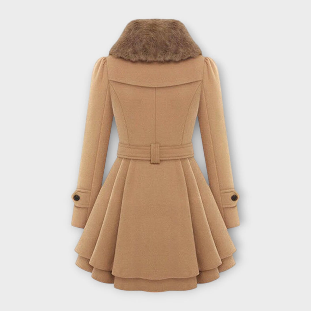 Emma - Elegantní kabát se syntetickým kožíškem