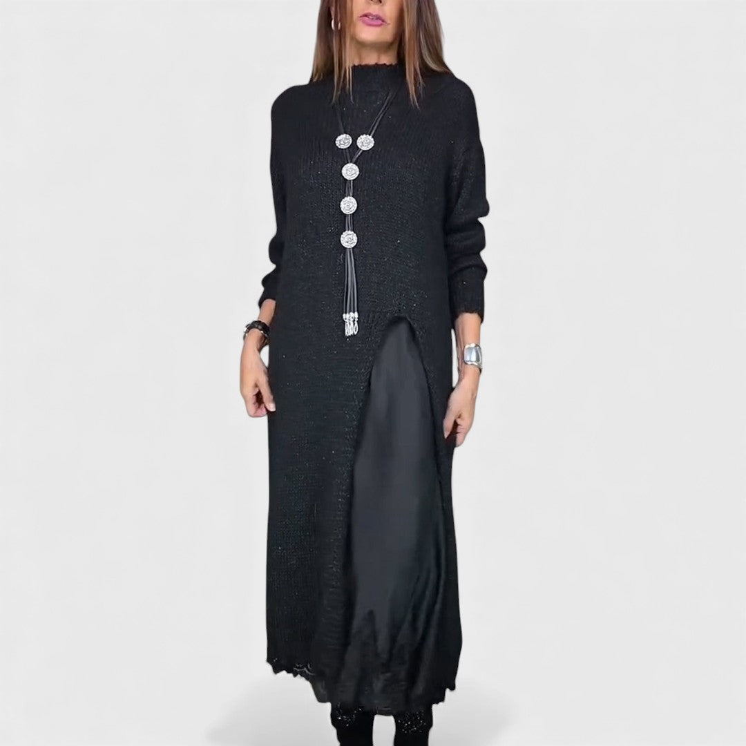 Lena | Elegantní pletená maxi šaty