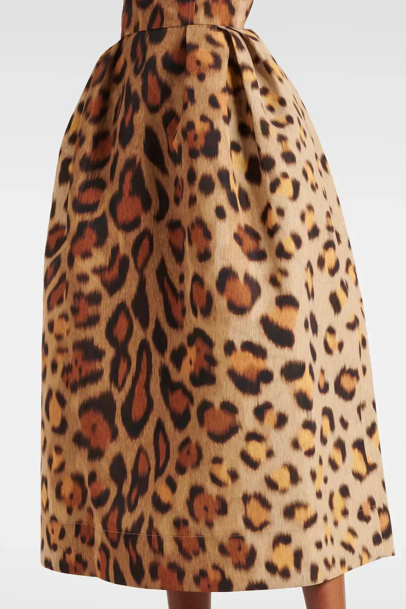 Tiana Midi Šaty s Leopardím Vzorem
