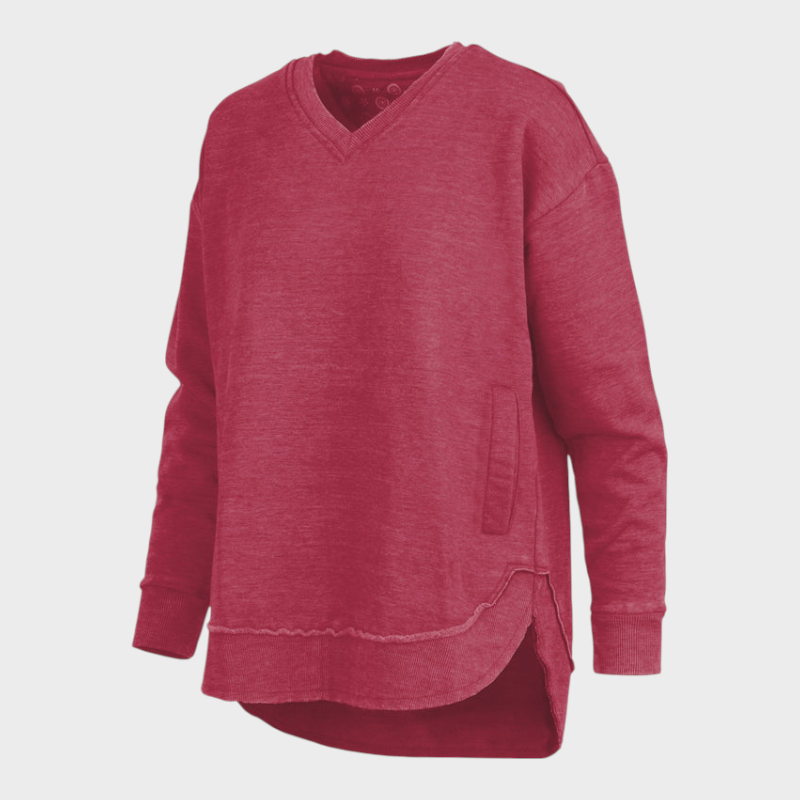 Malia | Východní hala Melange V-krku pončo s kapsami z fleece