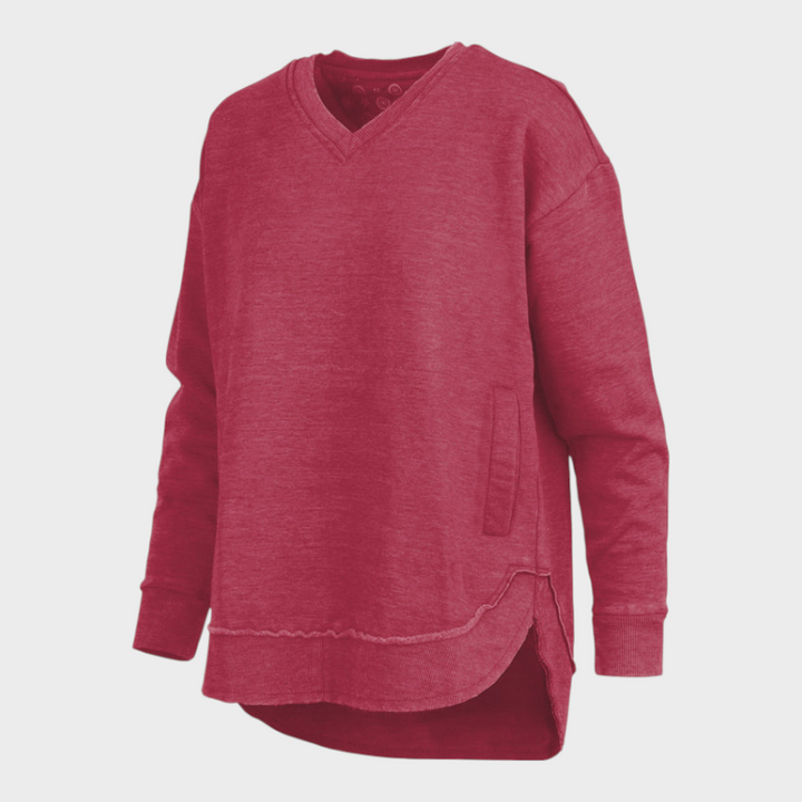 Malia | Východní hala Melange V-krku pončo s kapsami z fleece