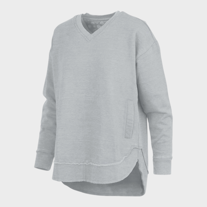 Malia | Východní hala Melange V-krku pončo s kapsami z fleece