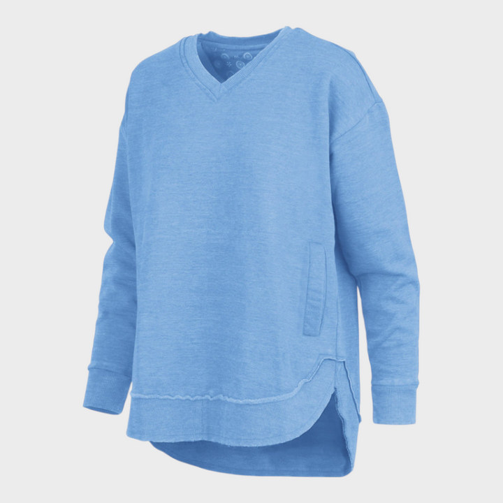Malia | Východní hala Melange V-krku pončo s kapsami z fleece