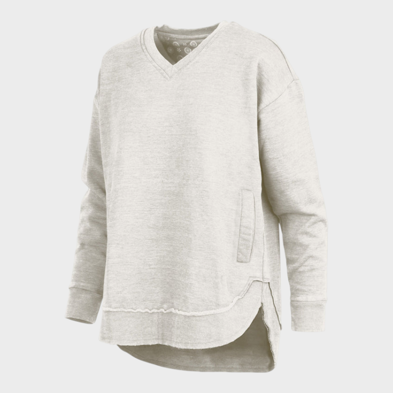 Malia | Východní hala Melange V-krku pončo s kapsami z fleece