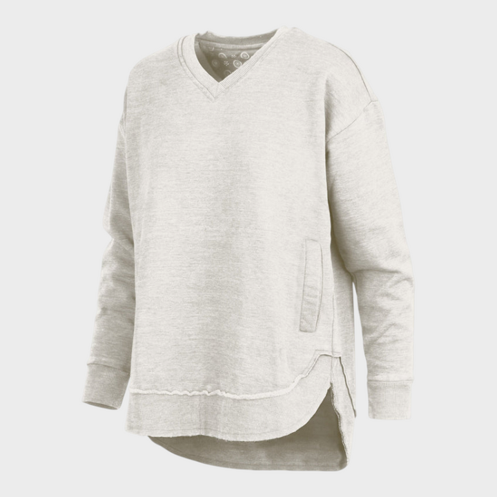 Malia | Východní hala Melange V-krku pončo s kapsami z fleece