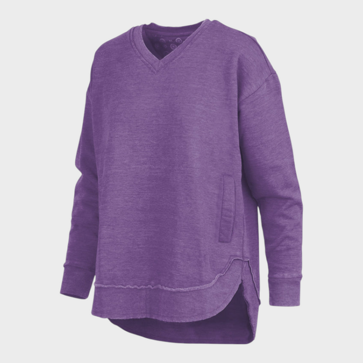 Malia | Východní hala Melange V-krku pončo s kapsami z fleece