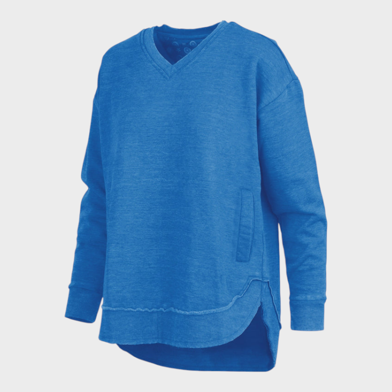 Malia | Východní hala Melange V-krku pončo s kapsami z fleece