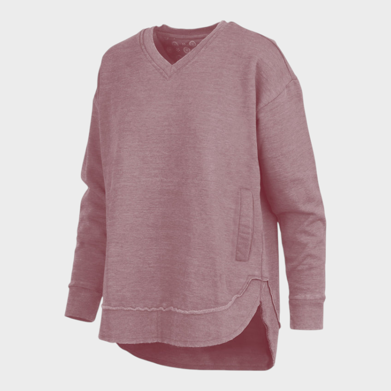 Malia | Východní hala Melange V-krku pončo s kapsami z fleece