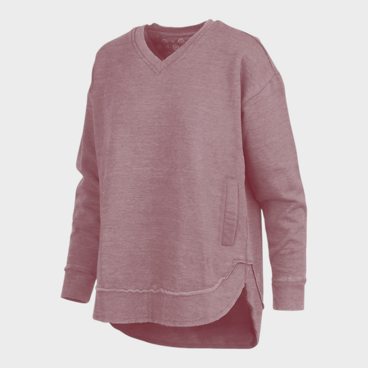 Malia | Východní hala Melange V-krku pončo s kapsami z fleece