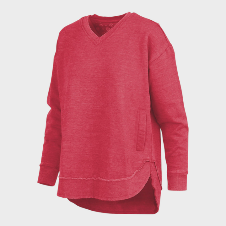 Malia | Východní hala Melange V-krku pončo s kapsami z fleece