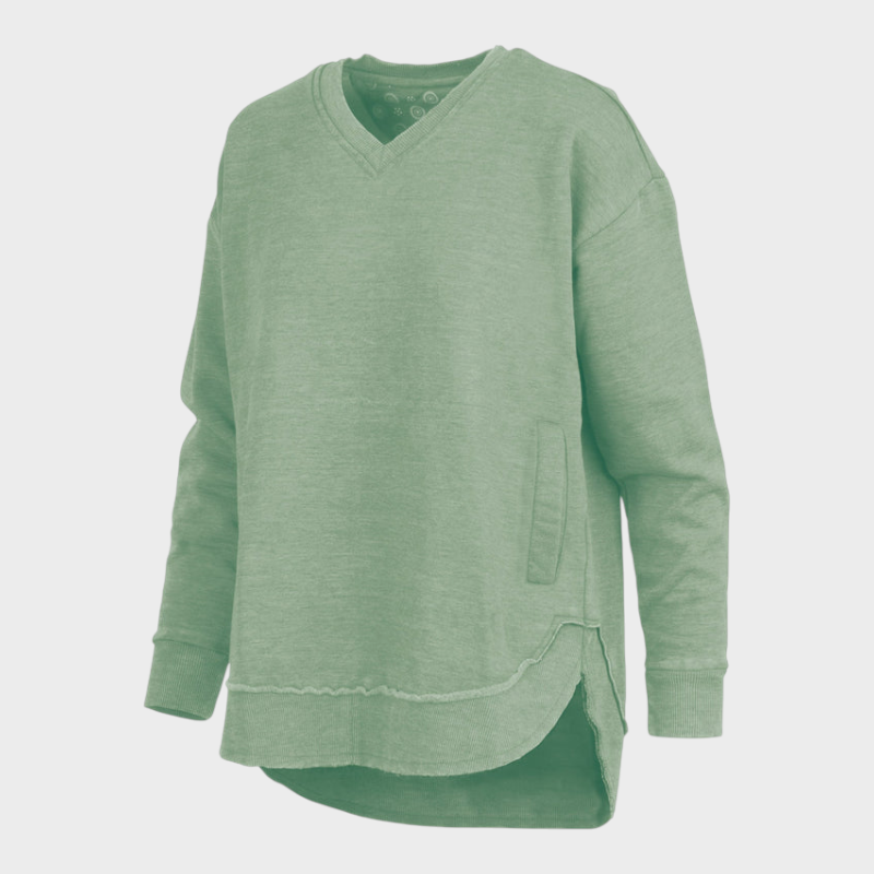 Malia | Východní hala Melange V-krku pončo s kapsami z fleece