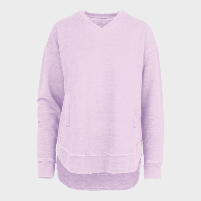 Malia | Východní hala Melange V-krku pončo s kapsami z fleece