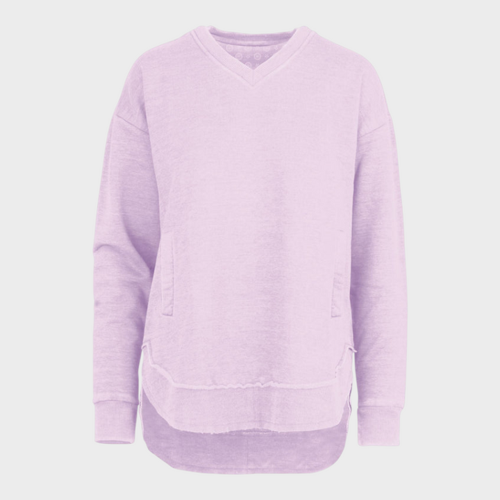Malia | Východní hala Melange V-krku pončo s kapsami z fleece