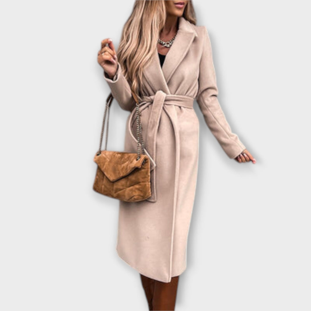 Eliza - Elegantní dlouhý kabát s páskem