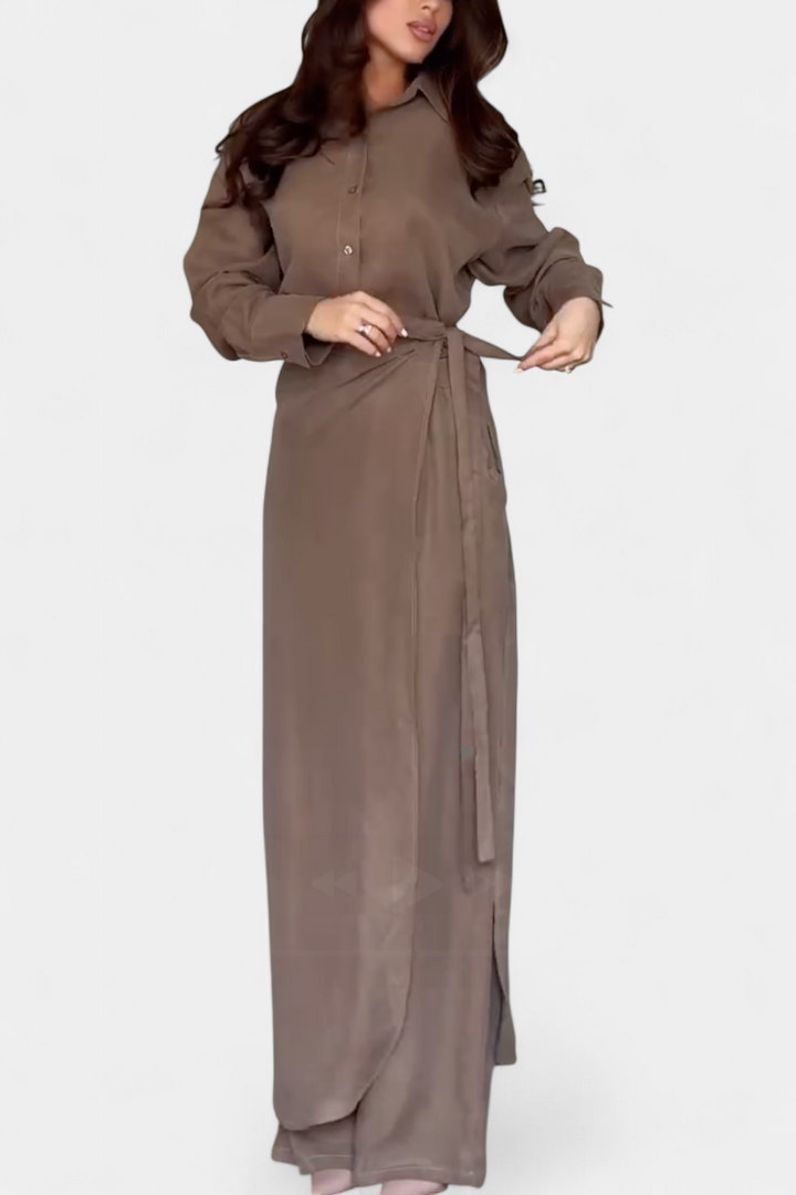 Marisol Ikdieni souprava s širokými košilemi a kalhotovými sukněmi
