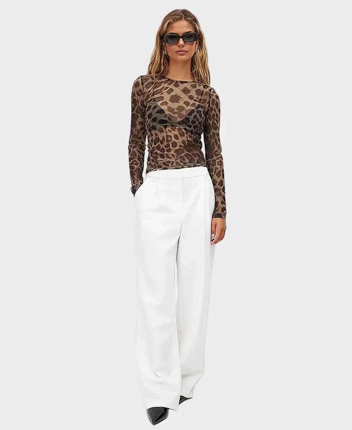 Sharpey | Průhledný top s leopardím vzorem