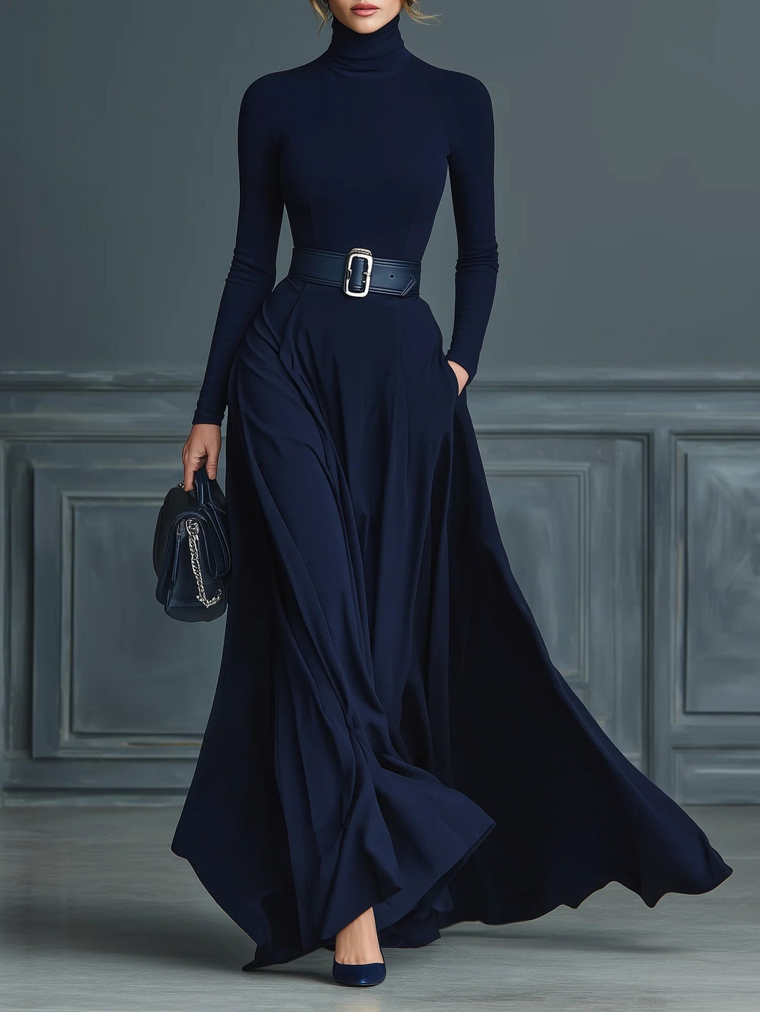 Elora™ | Elegantní maxi šaty s vysokým límcem