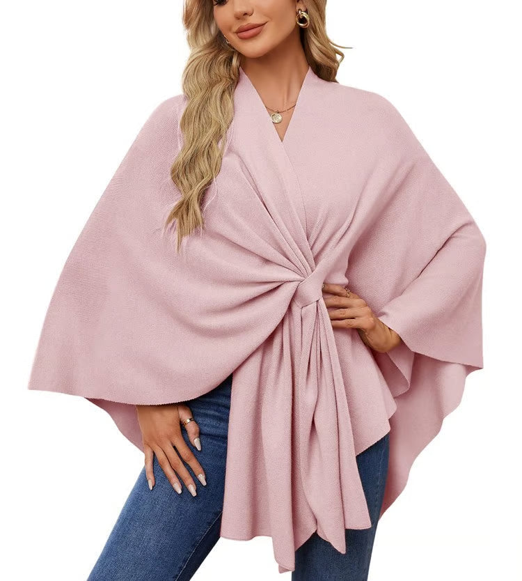 Maegan | Elegantní pončo šála s měkkým otevřeným předním dílem