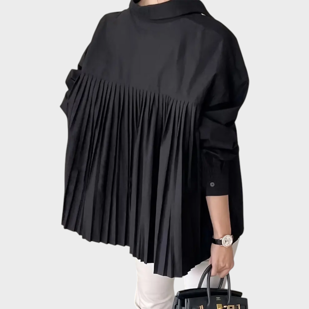 Jackielyn | Elegantní Plisovaná Blůza Monochromatická