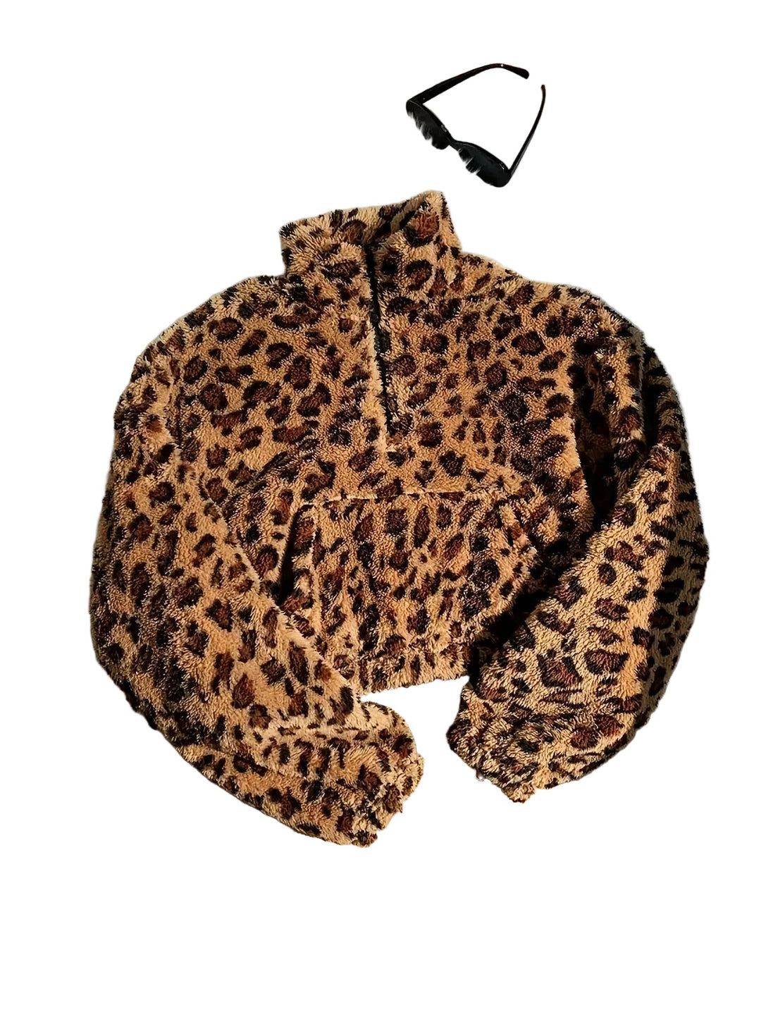 Zaria | Fleecová mikina se zipem a leopardím vzorem