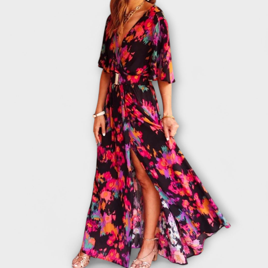 Dorothy — Boho Maximální Šaty s V Výstřihem