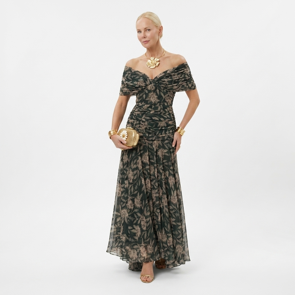 Maija - Elegantní botanické šaty