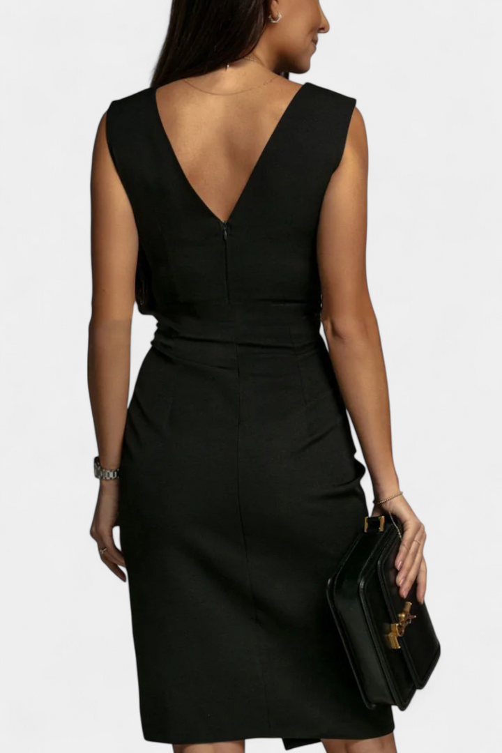 Rosanna | Elegantní Bodycon Šaty s V Výstřihem a Bočním Rozparkem