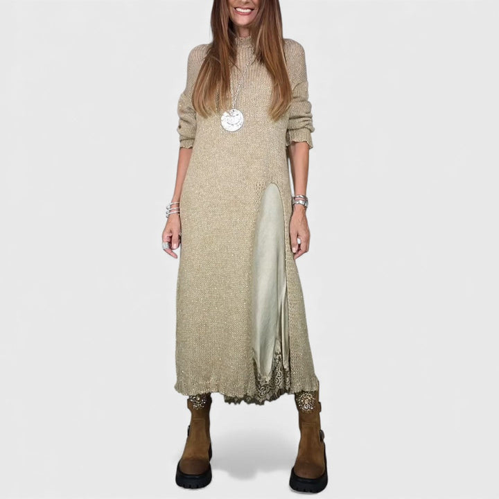 Lena | Elegantní pletená maxi šaty